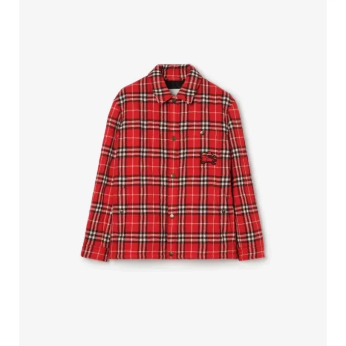 Quiltad jacka i ullflanell med rutmönster Quiltad jacka i ullflanell med rutmönster