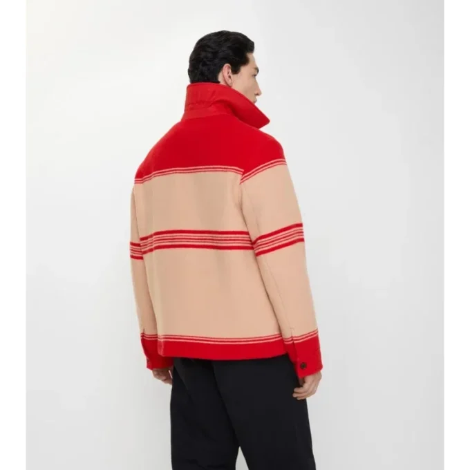 Randig jacka i ull och nylon Randig jacka i ull och nylon