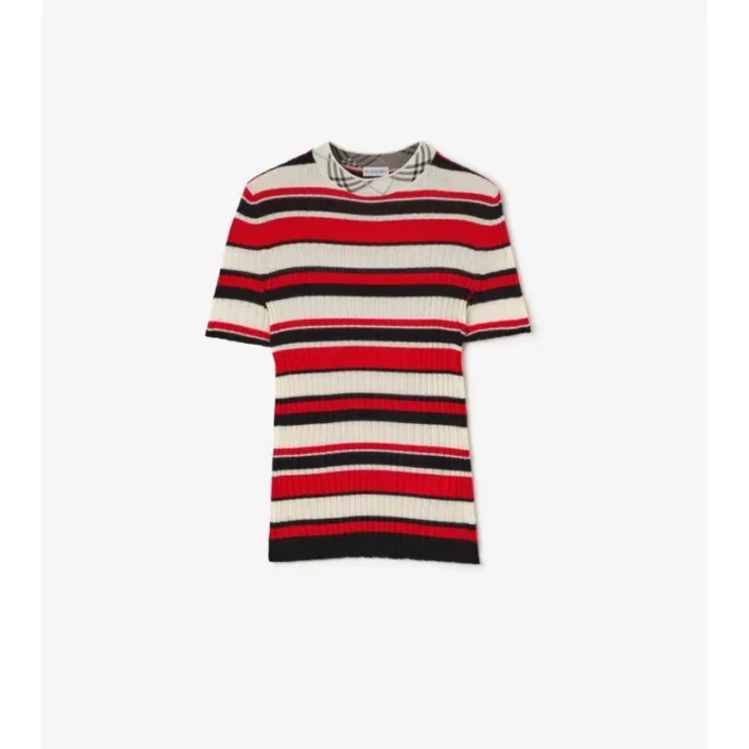 Randig T-shirt i ull