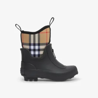 Regnstövlar i neopren och gummi med Vintage Check-mönster