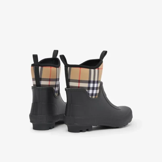 Regnstövlar i neopren och gummi med Vintage Check-mönster Regnstövlar i neopren och gummi med Vintage Check-mönster