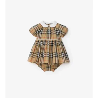 Rutig bomullsklänning med bloomers Rutig bomullsklänning med bloomers