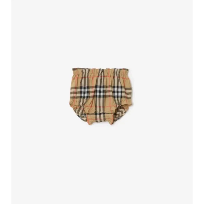 Rutig bomullsklänning med bloomers Rutig bomullsklänning med bloomers