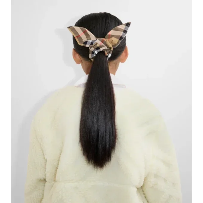 Rutig bomullsscrunchie