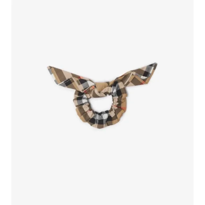 Rutig bomullsscrunchie