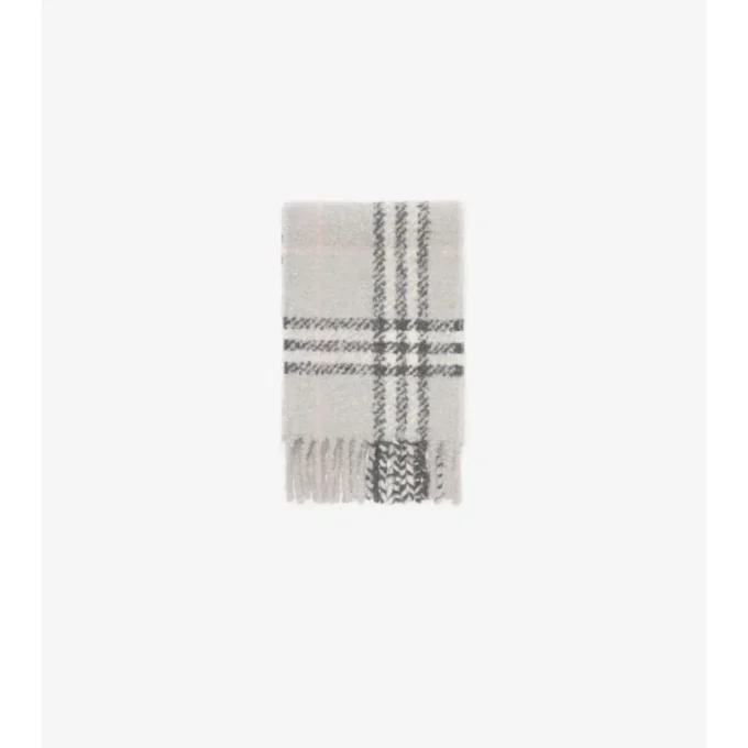 Rutig halsduk i bouclé av alpackaullblandning Rutig halsduk i bouclé av alpackaullblandning