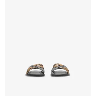 Sandaler i rutmönster och läder 