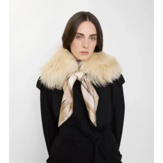 Scarf Trim Shearling Collar