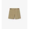 Shorts i bomullspoplin med rutmönstrad kant Shorts i bomullspoplin med rutmönstrad kant