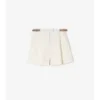Shorts i bomullspoplin med rutmönstrad kant Shorts i bomullspoplin med rutmönstrad kant