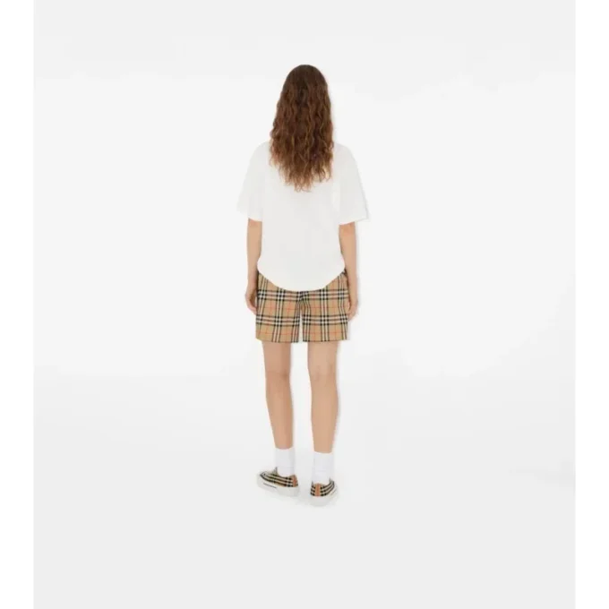 Shorts i stretchbomull med rutmönster Shorts i stretchbomull med rutmönster