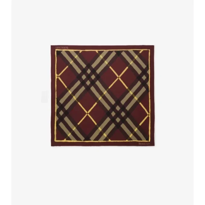 Silkescarf med akvarellrutmönster Silkescarf med akvarellrutmönster