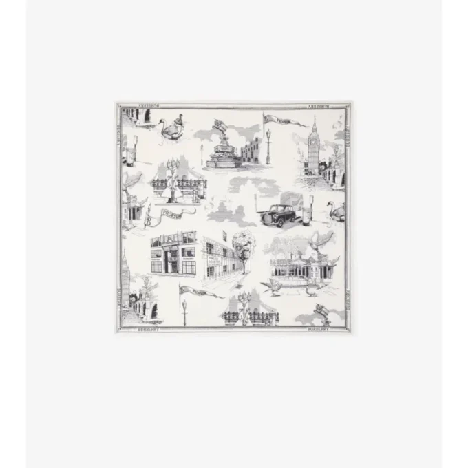 Silkescarf med Londons landmärken Silkescarf med Londons landmärken