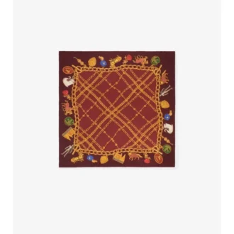 Silkescarf med rutmönster
