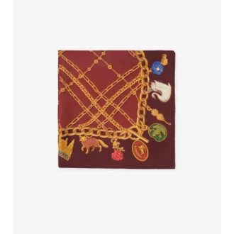 Silkescarf med rutmönster
