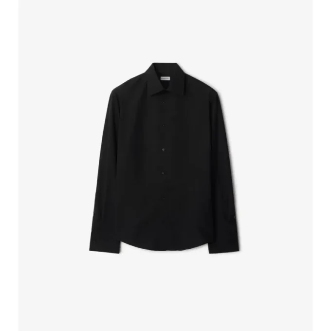 Slim Fit-skjorta i bomulls- och silkespoplin Slim Fit-skjorta i bomulls- och silkespoplin