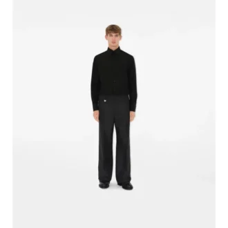 Slim Fit-skjorta i bomulls- och silkespoplin