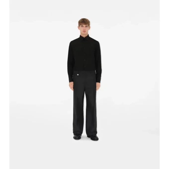Slim Fit-skjorta i bomulls- och silkespoplin Slim Fit-skjorta i bomulls- och silkespoplin