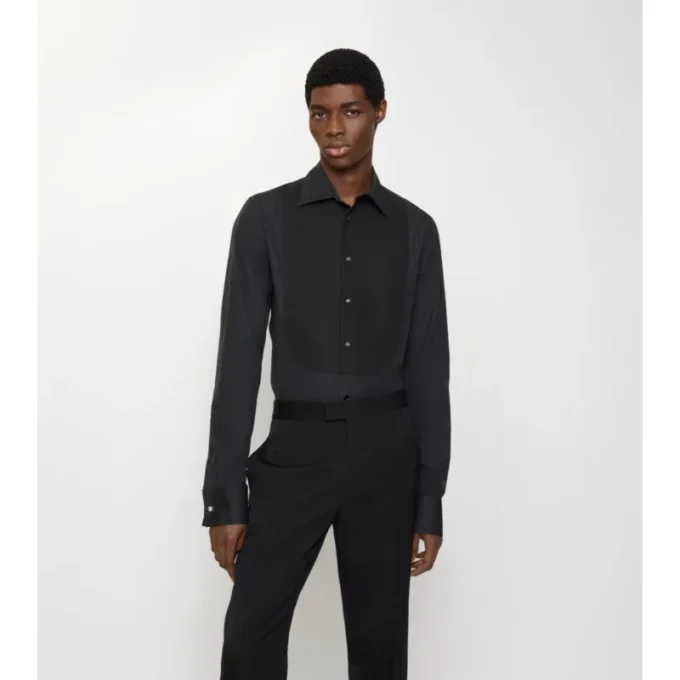 Slim Fit-smoking skjorta i bomull Slim Fit-smoking skjorta i bomull