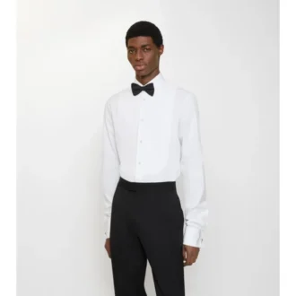 Slim Fit-smoking skjorta i bomull