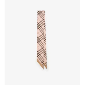 Smal kontrastrutig silkescarf