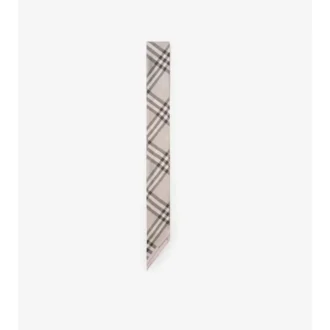 Smal kontrastrutig silkescarf