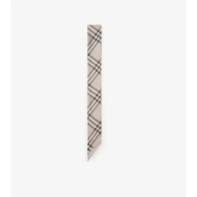 Smal kontrastrutig silkescarf Smal kontrastrutig silkescarf