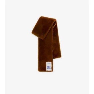 Smal rutig shearling-halsduk