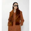 Smal rutig shearling-halsduk Smal rutig shearling-halsduk