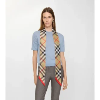 Smal rutig silkescarf