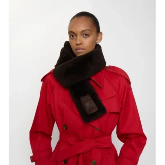 Smal shearling-scarf
