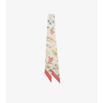 Smal silkescarf med brittiska blommor