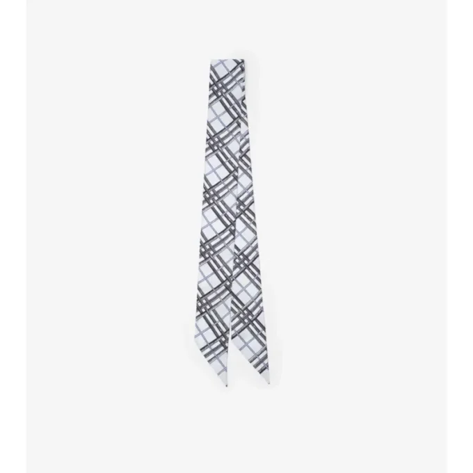 Smal vändbar silkescarf med etsat riddarmotiv Smal vändbar silkescarf med etsat riddarmotiv