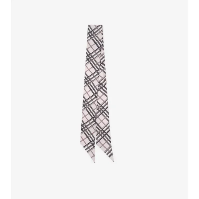 Smal vändbar silkescarf med etsat riddarmotiv Smal vändbar silkescarf med etsat riddarmotiv