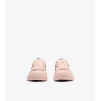 Sneakers i läder och rutmönster 
