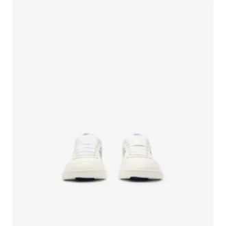 Sneakers i läder och rutmönster 