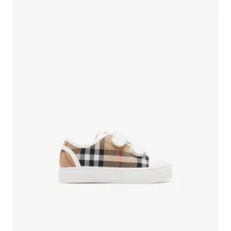 Sneakers i rutigt bomullstyg