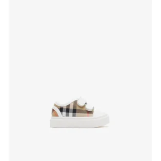 Sneakers i rutigt bomullstyg