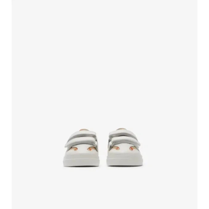 Sneakers med rutmönster och läder Sneakers med rutmönster och läder