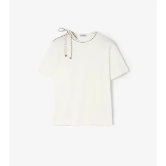 T-shirt i bomull med knytärmar