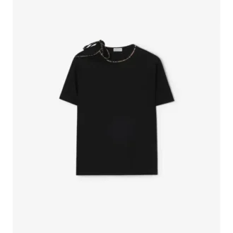 T-shirt i bomull med knytärmar