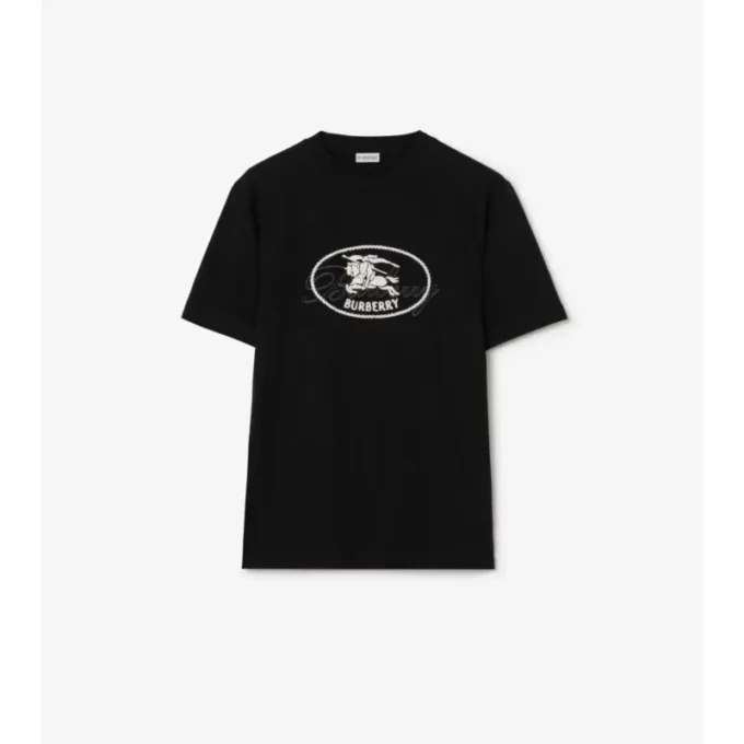 T-shirt i bomull med riddarstämpel T-shirt i bomull med riddarstämpel