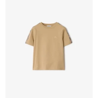 T-shirt i bomull med rutmönster