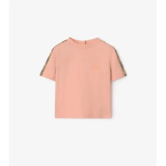 T-shirt i bomull med rutmönster