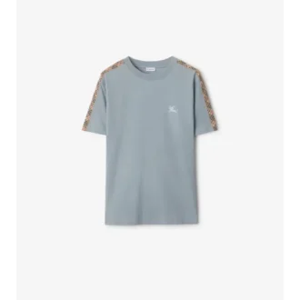 T-shirt i bomull med rutmönster