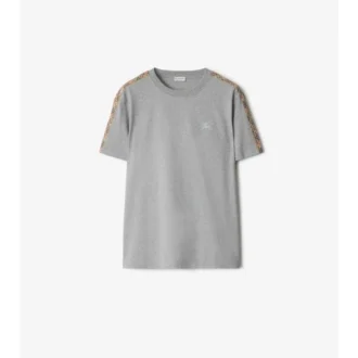 T-shirt i bomull med rutmönster