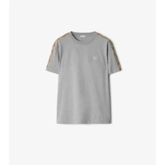 T-shirt i bomull med rutmönster T-shirt i bomull med rutmönster