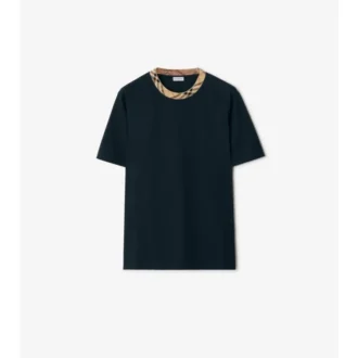 T-shirt i bomull med rutmönster