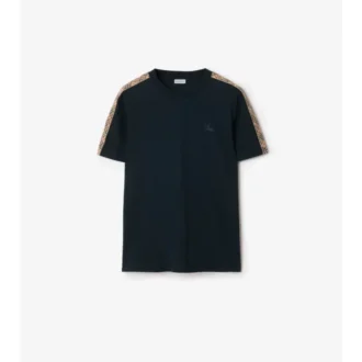 T-shirt i bomull med rutmönster