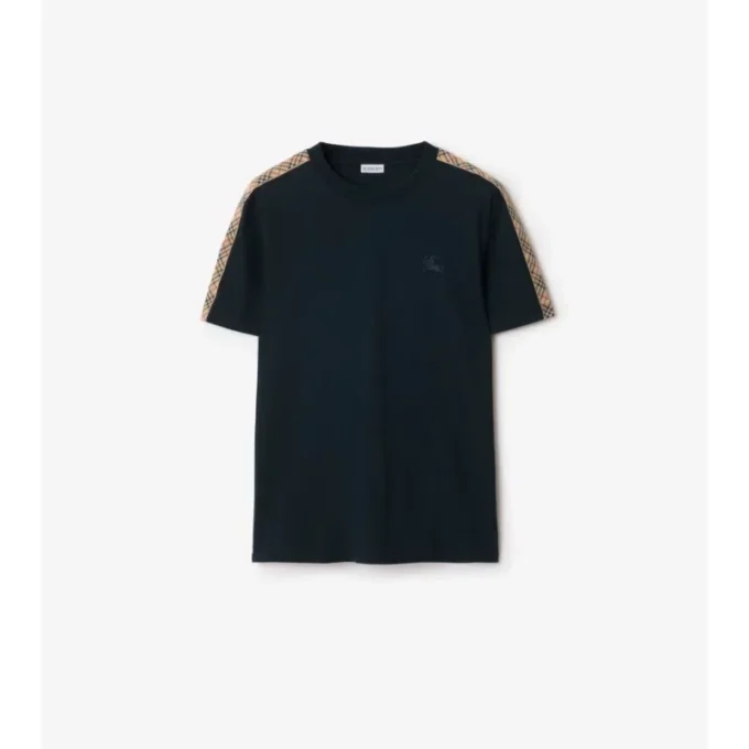 T-shirt i bomull med rutmönster T-shirt i bomull med rutmönster